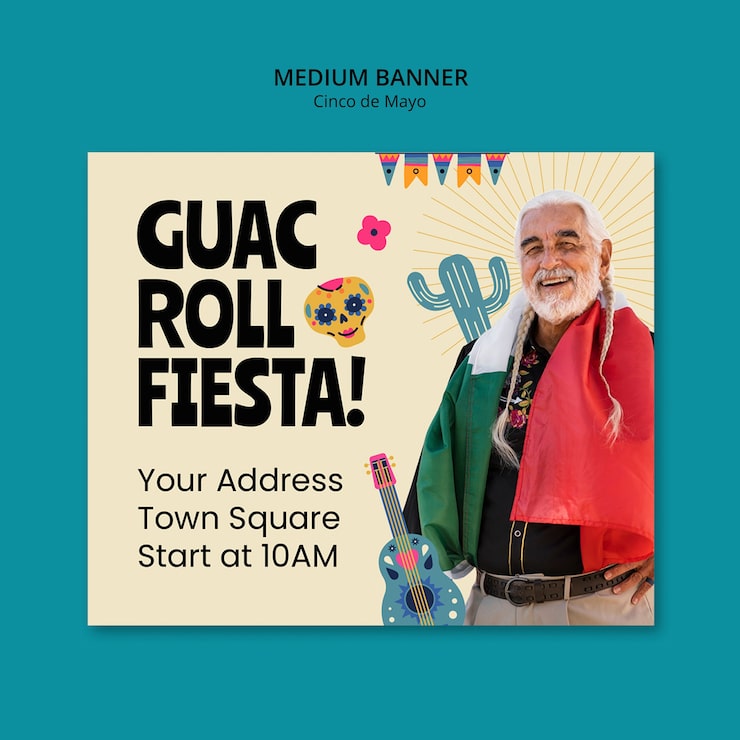 PSD gratuito plantilla para la celebración del cinco de mayo