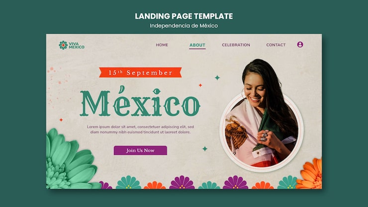 PSD gratuito plantilla de día de la independencia mexicana de diseño plano