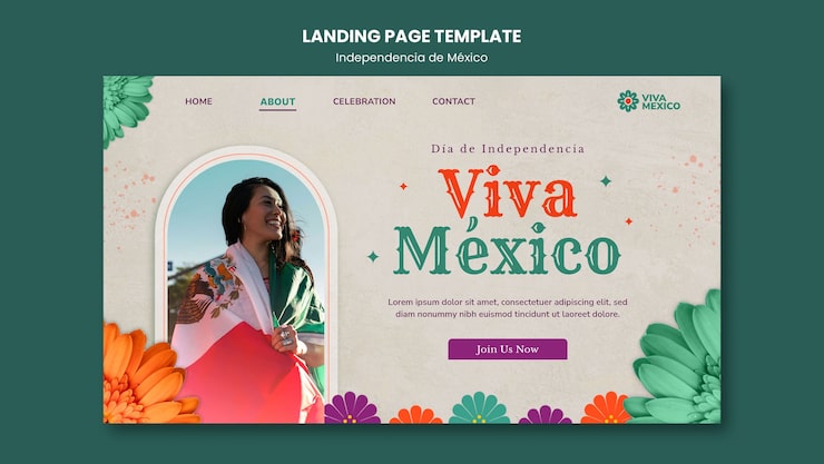 PSD gratuito plantilla de día de la independencia mexicana de diseño plano