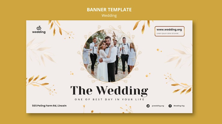 PSD gratuito plantilla de diseño de boda de banner