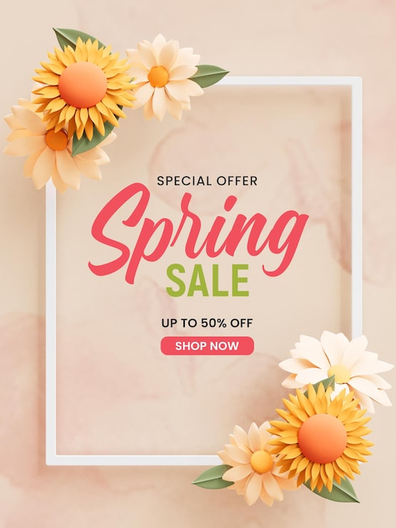 PSD gratuito plantilla de diseño de historia de redes sociales 3d de venta de primavera