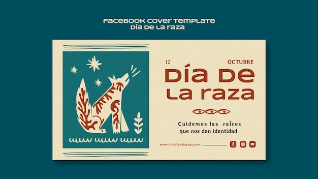 PSD gratuito plantilla de diseño plano dia de la raza