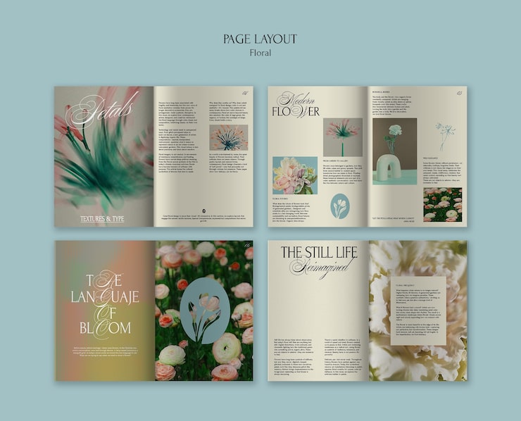 PSD gratuito plantilla de diseño de revista floral