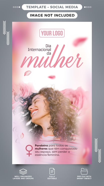 PSD gratuito plantilla historias de redes sociales día internacional de la mujer