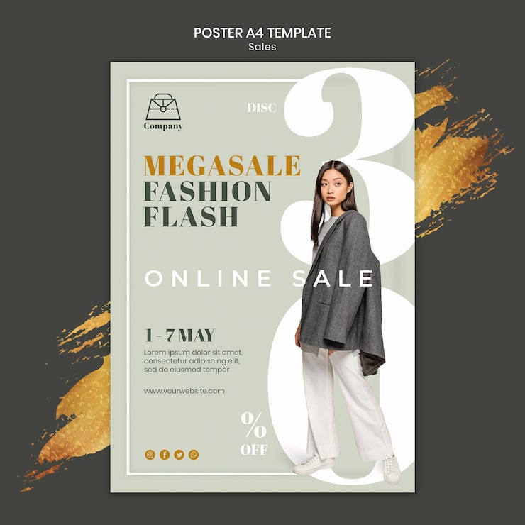 PSD gratuito plantilla de impresión de rebajas de moda