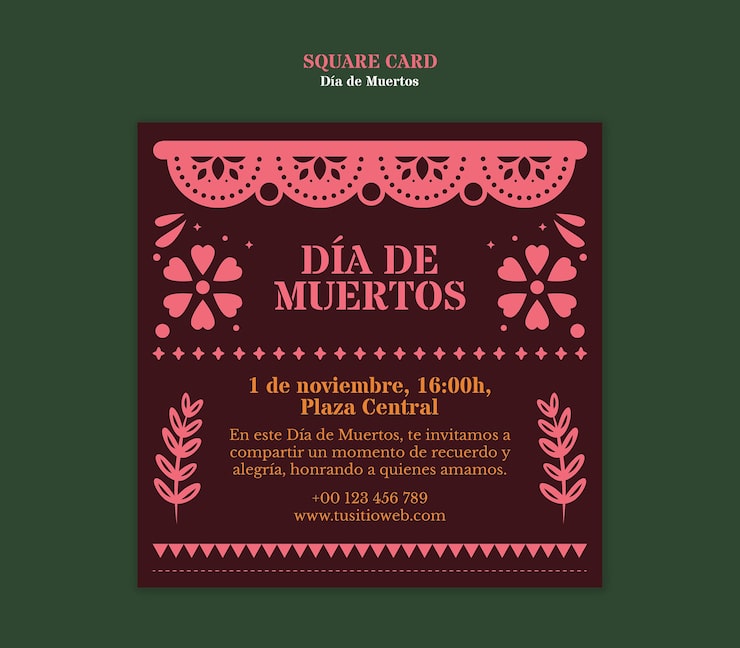 PSD gratuito plantilla de invitación para el día de muertos