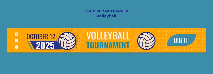 PSD gratuito plantilla de juego de voleibol de diseño plano