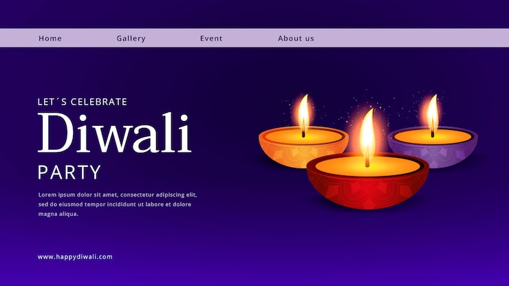 PSD gratuito plantilla de la página de aterrizaje de la celebración de diwali