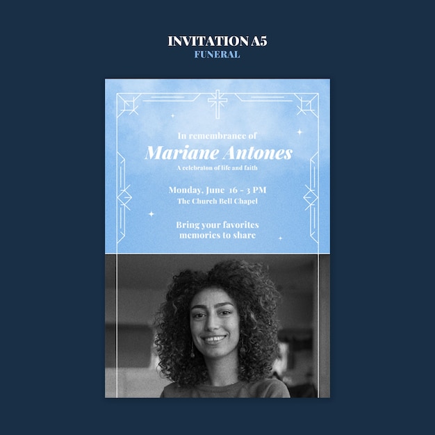 PSD gratuito plantilla de programa de funerales