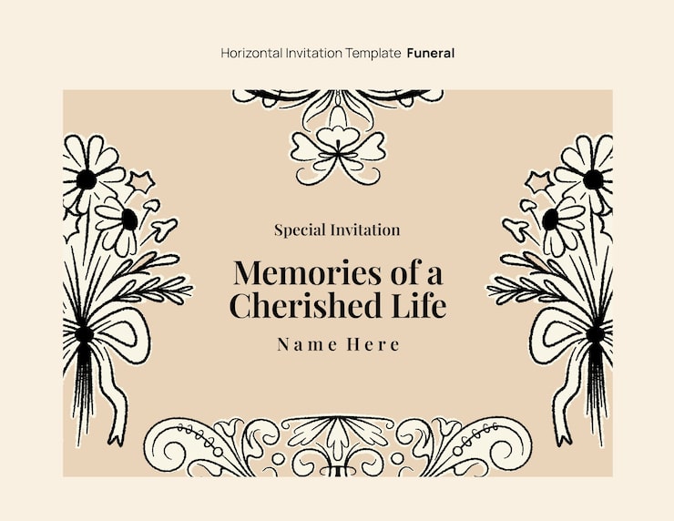 PSD gratuito plantilla de programa de funerales