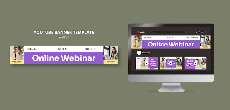 PSD gratuito plantilla de seminario web de diseño plano