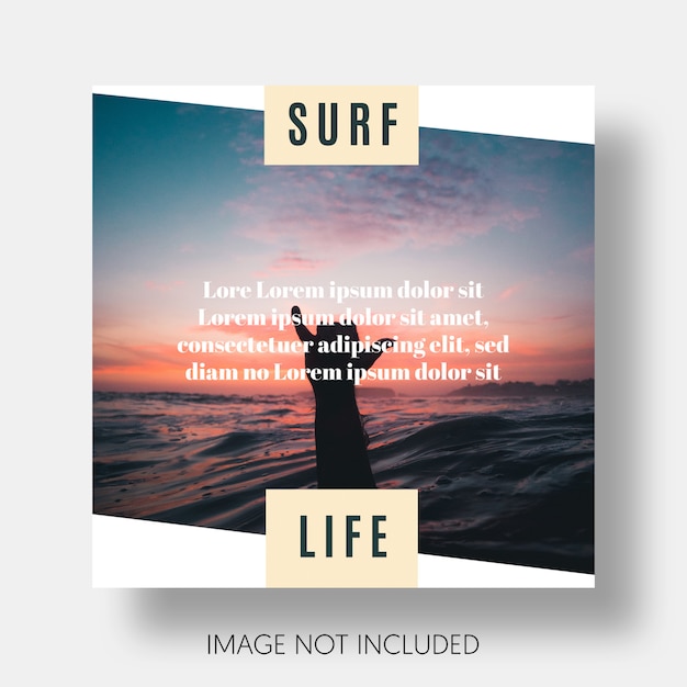 PSD gratuito plantilla de surf moderno instagram