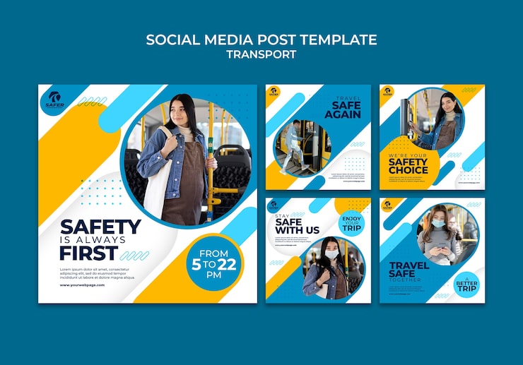 PSD gratuito plantilla de transporte de diseño plano