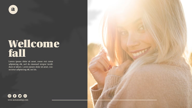 PSD gratuito plantilla web horizontal con mujer rubia