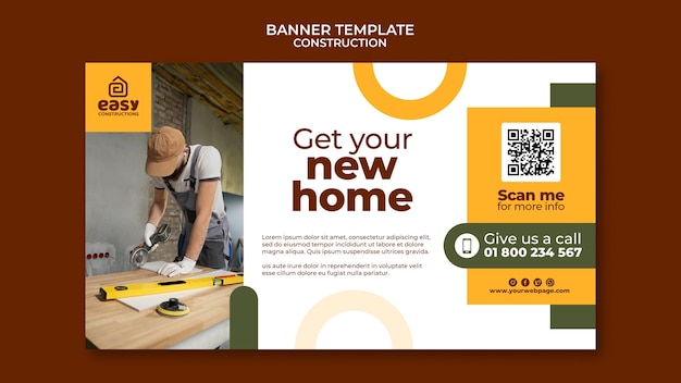 Gratis PSD platte ontwerp constructiesjabloon