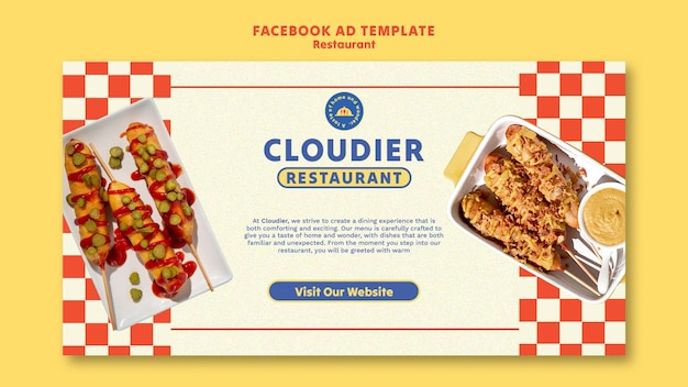 Gratis PSD platte ontwerpsjabloon voor restaurants