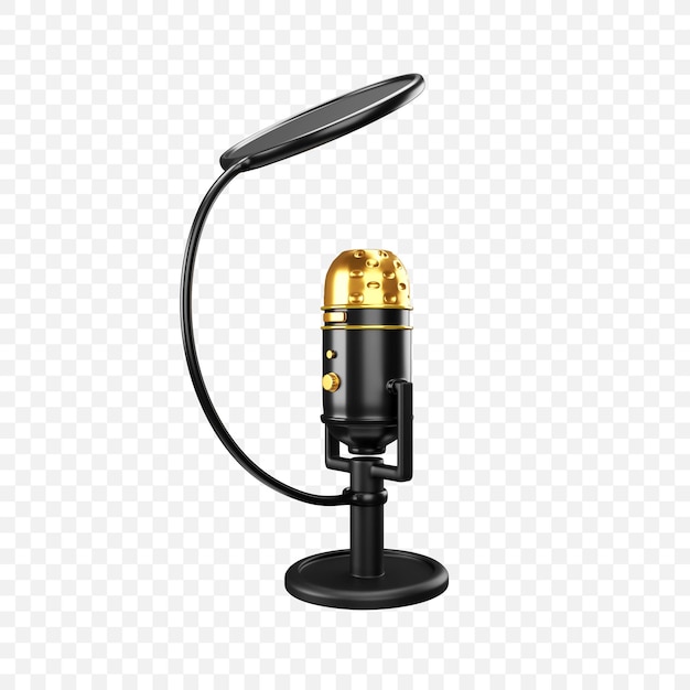 PSD gratuito podcast micrófono icono aislado 3d render ilustración
