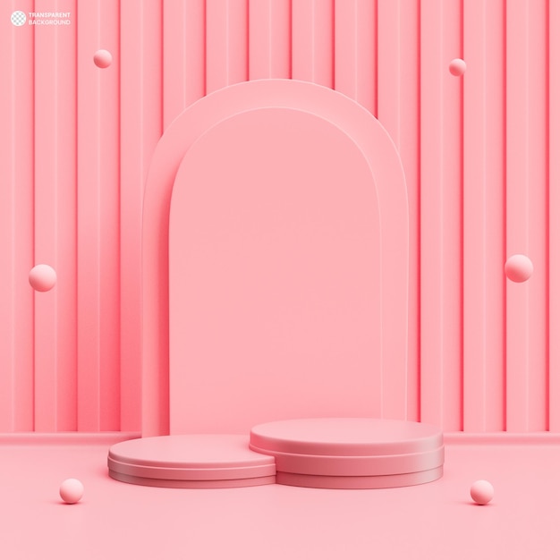 PSD gratuito podio rosa para presentación de producto 3d render