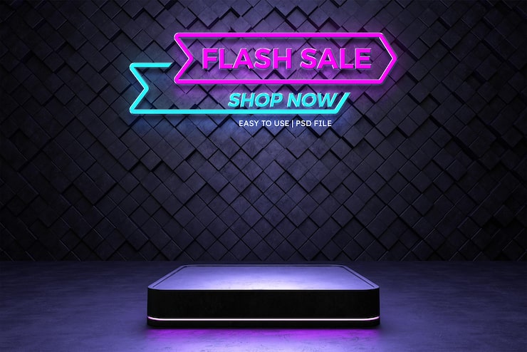 PSD Gratis podium diskon persegi