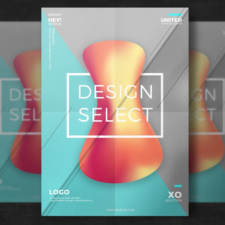 PSD Gratis poster desain kreatif abstrak