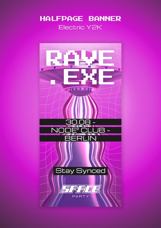 PSD gratuito póster de evento rave