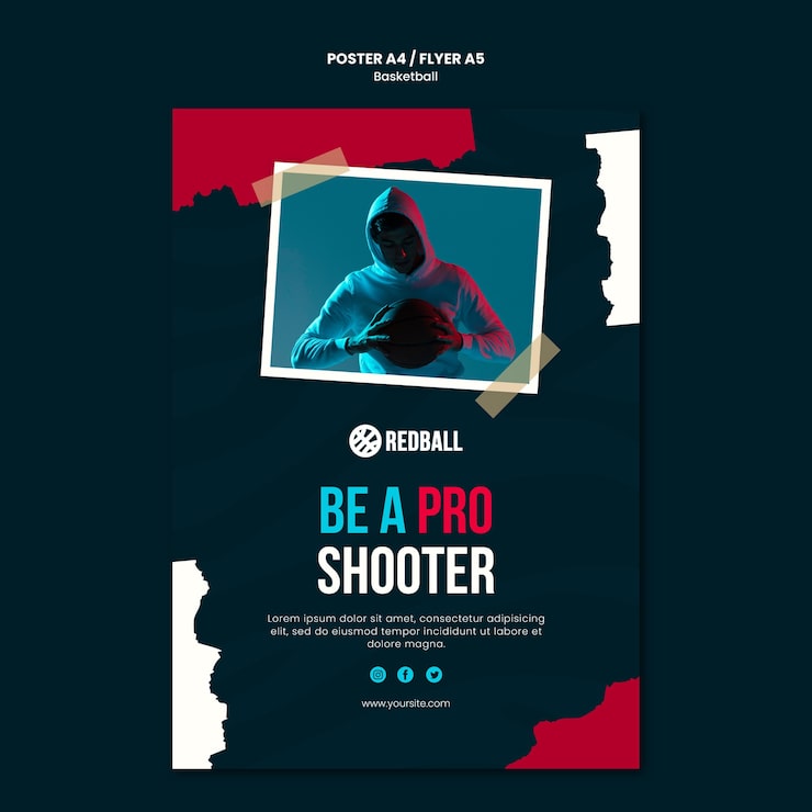 PSD gratuito póster de plantilla de entrenamiento de baloncesto