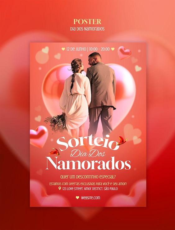 PSD Gratis poster promosi hari valentine