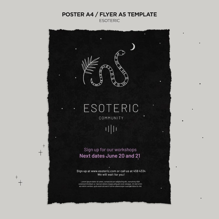 PSD gratuito poster verticale di artigianato esoterico