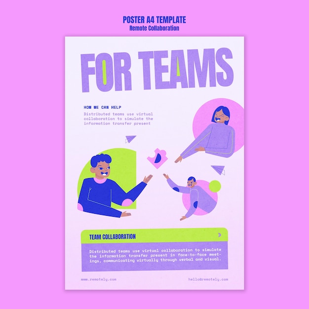 Gratis PSD poster voor samenwerking op afstand