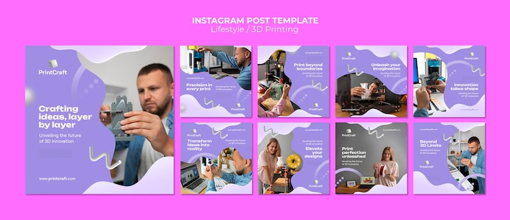 PSD Gratis posting instagram gaya hidup desain datar