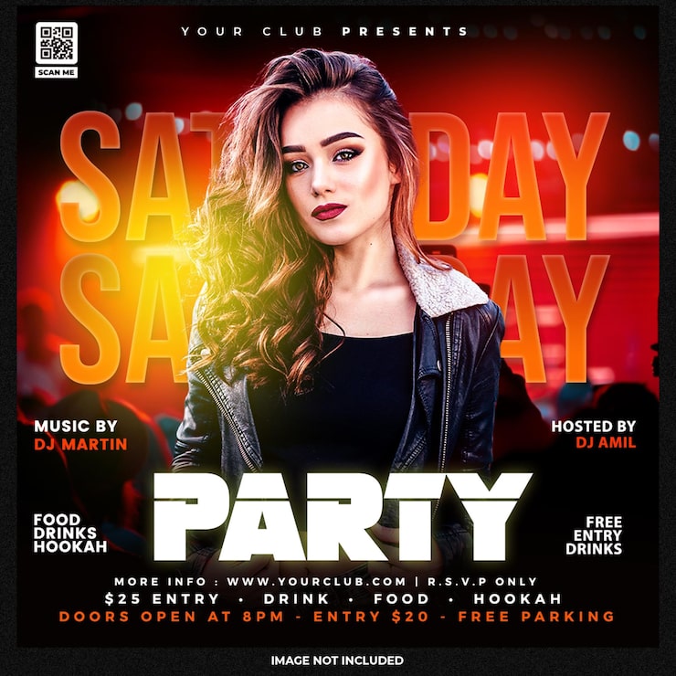 PSD Gratis postingan media sosial selebaran pesta dj klub