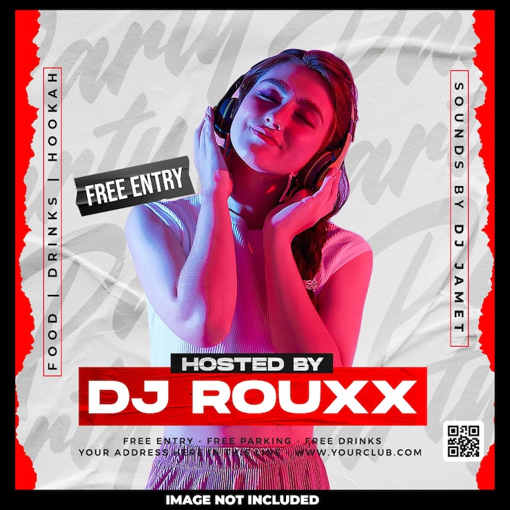 PSD Gratis postingan media sosial selebaran pesta dj klub