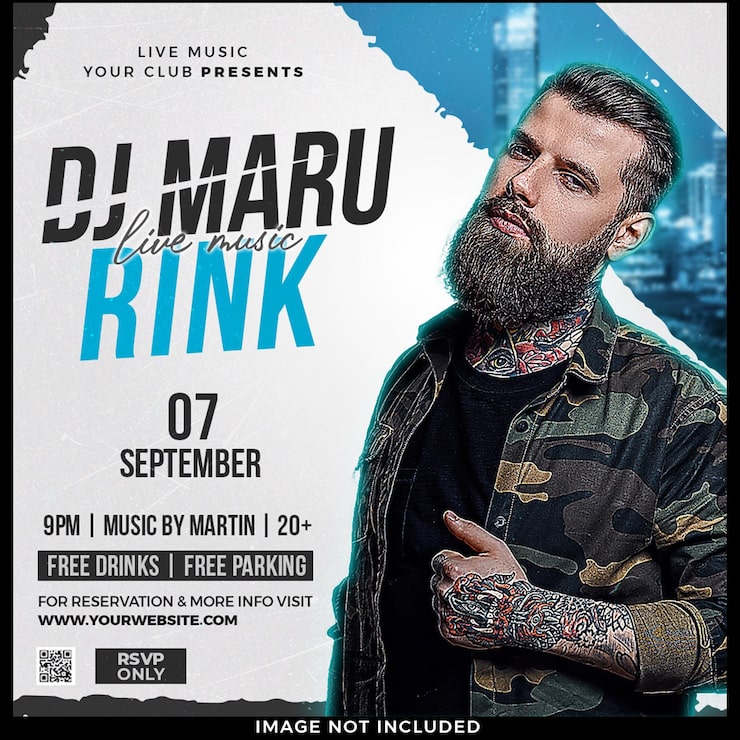 PSD Gratis postingan media sosial selebaran pesta dj klub