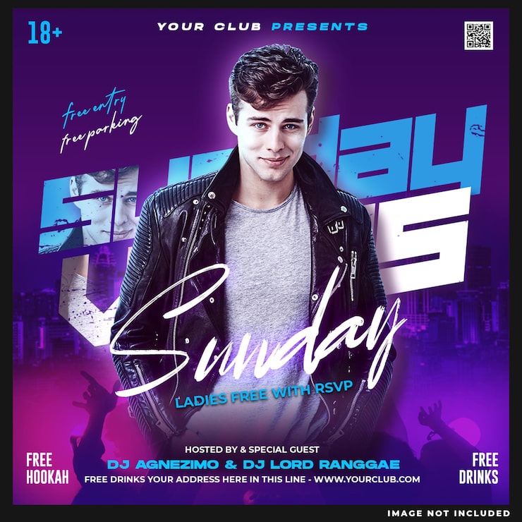 PSD Gratis postingan media sosial selebaran pesta dj klub