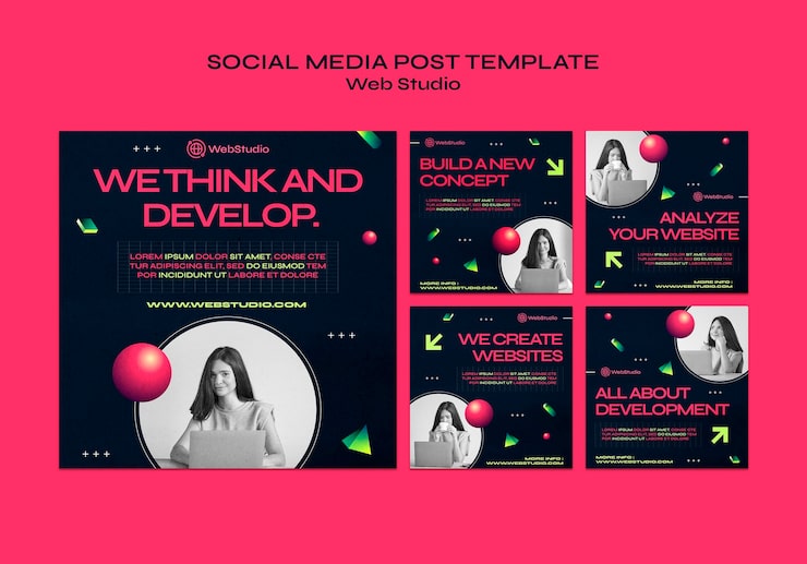PSD Gratis postingan media sosial studio web