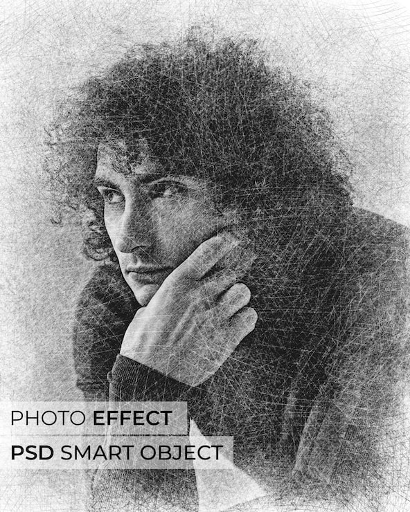Gratis PSD potloodtekening foto-effect