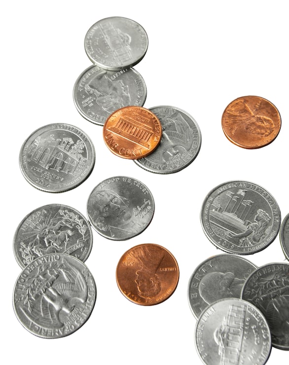 PSD gratuito primer plano de las monedas aisladas
