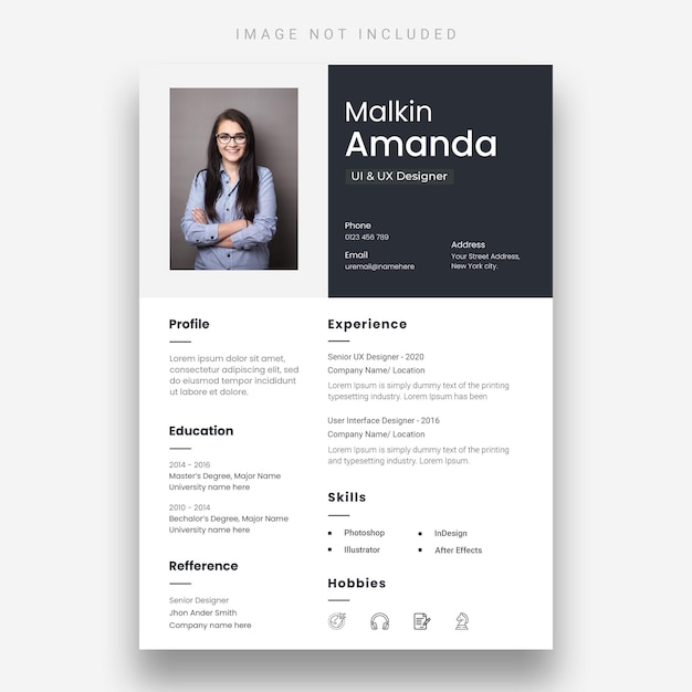 Gratis PSD professioneel cv-sjabloon