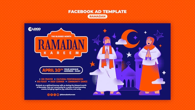 PSD gratuito progettazione del modello ramadan