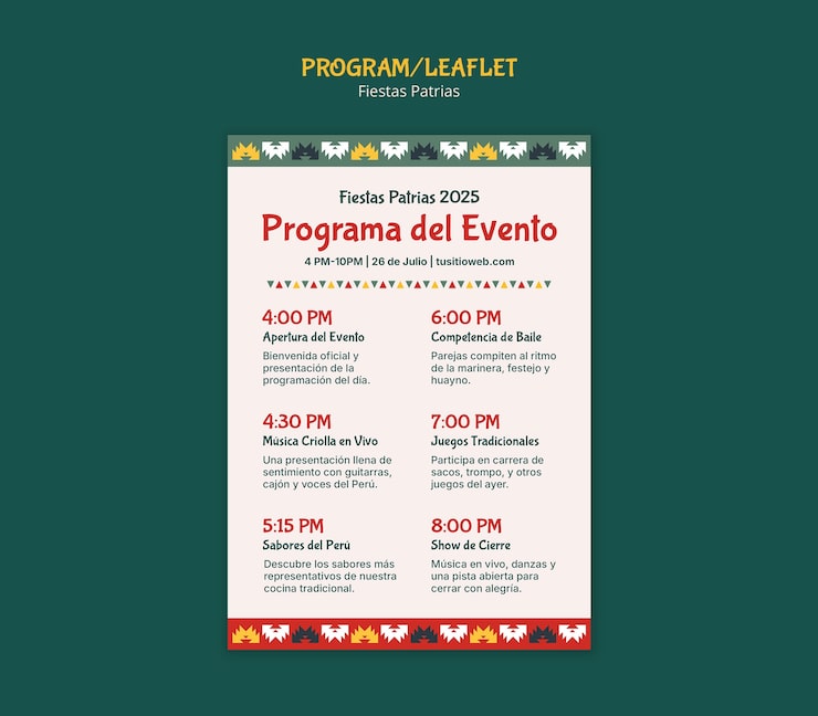 PSD Gratis program acara fiestas patrias 2025