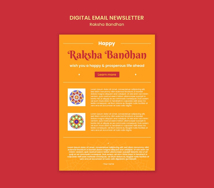 Gratis PSD raksha bandhan sjabloonontwerp