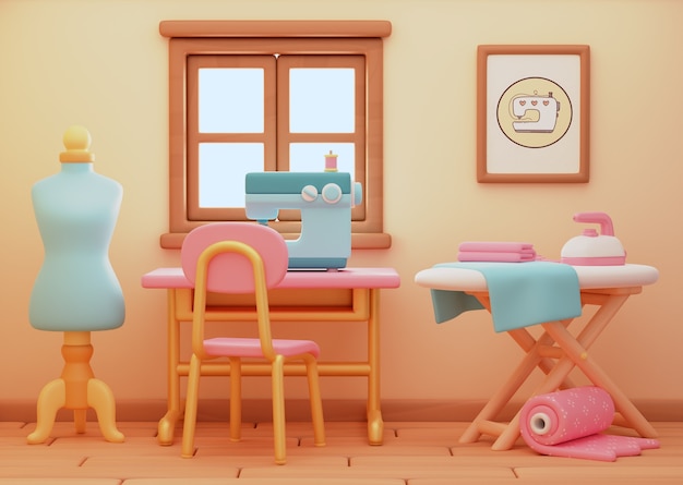 PSD Gratis render 3d dari atelier