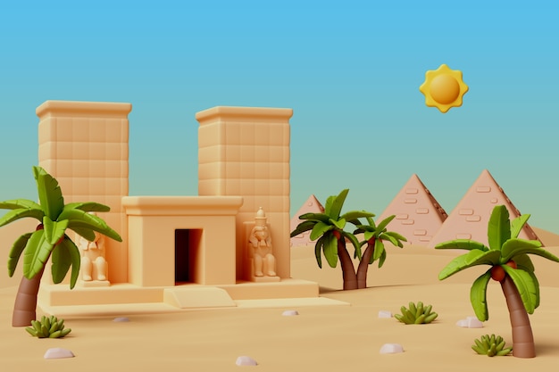 PSD Gratis render 3d dari ilustrasi mesir