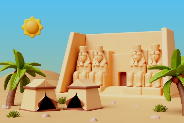 PSD Gratis render 3d dari ilustrasi mesir