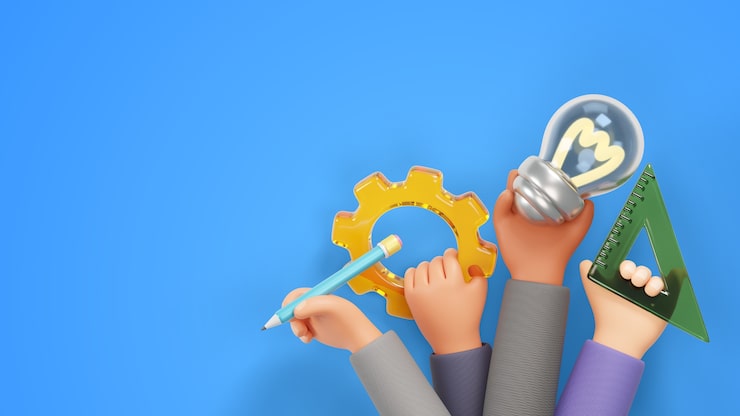 PSD Gratis render 3d dari kerja tim