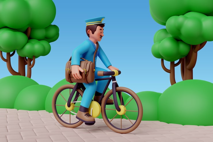 PSD Gratis render 3d karakter tukang pos