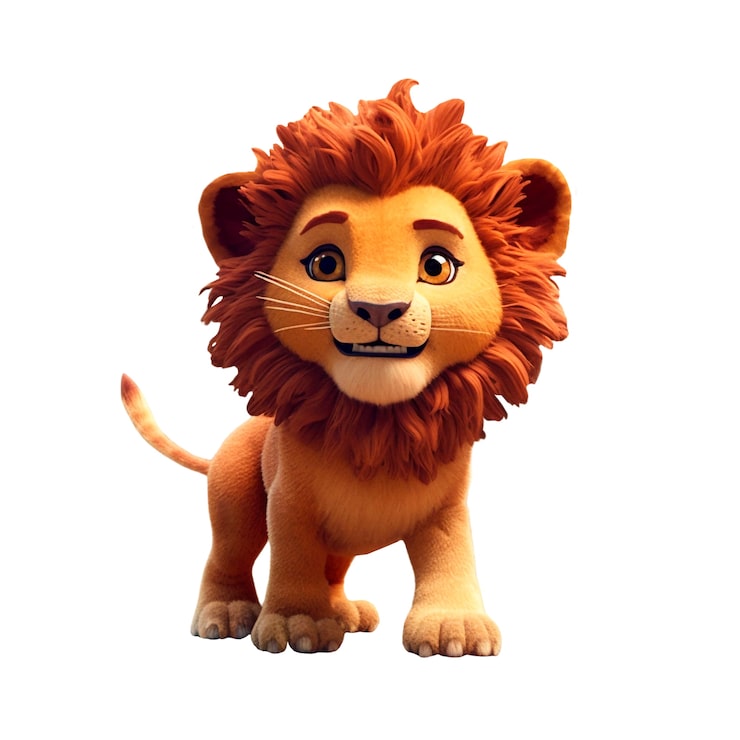PSD Gratis render 3d singa yang terisolasi