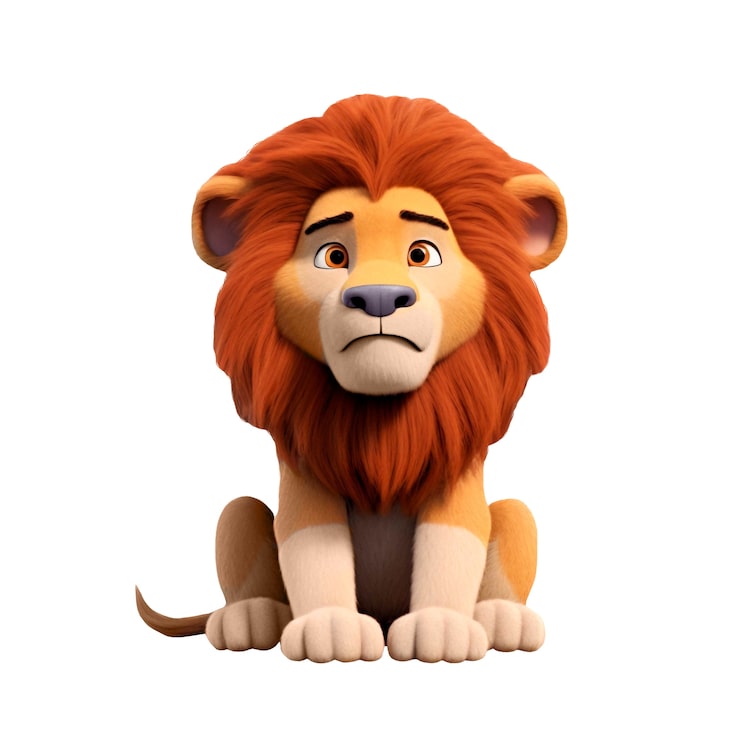 PSD Gratis render 3d singa yang terisolasi