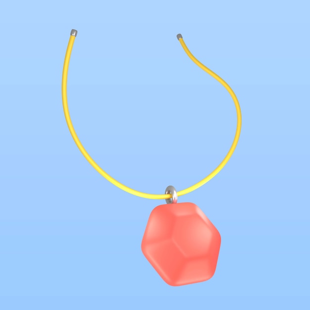 PSD Gratis rendering 3d dari ikon kalung hari valentine