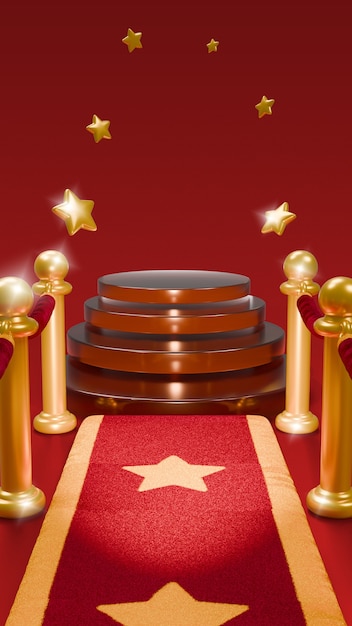 PSD gratuito rendering 3d del podio del cinema